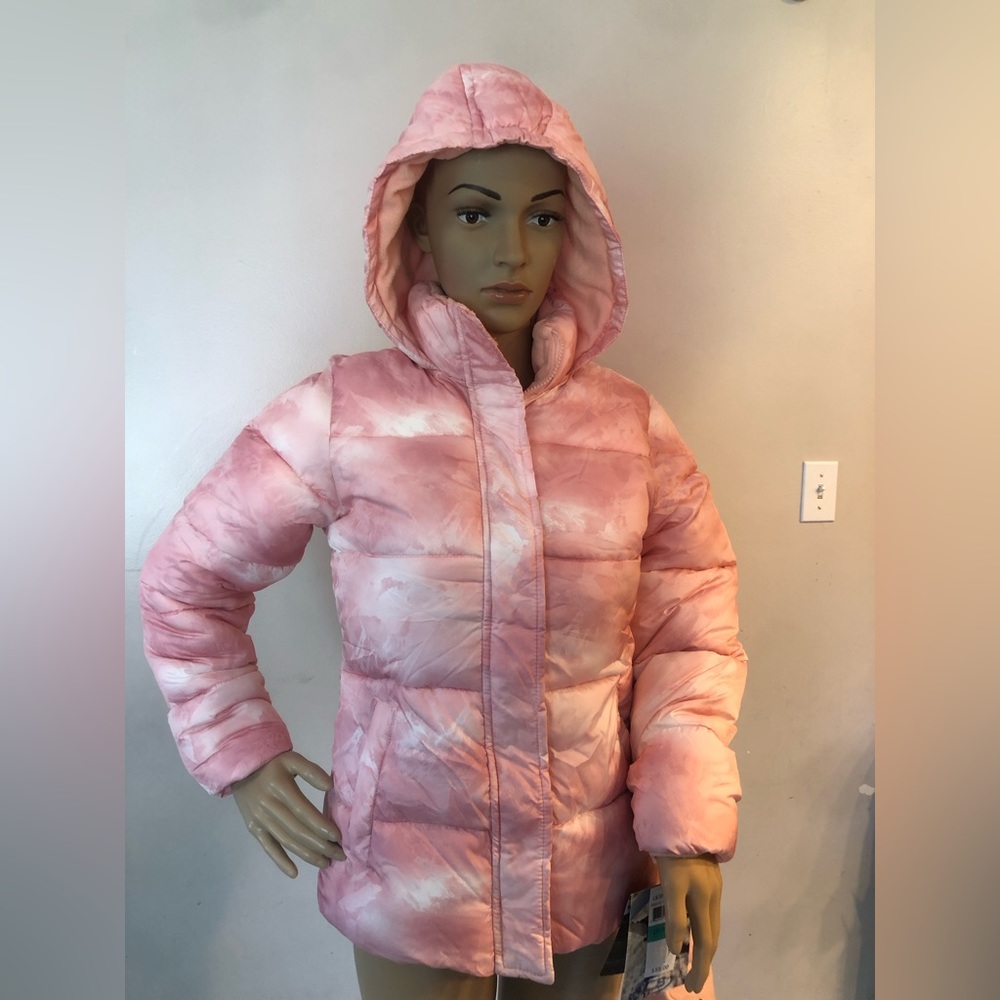 Girls CB  fleece-lined hooded puffer jacket
